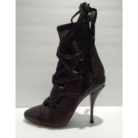 New Jimmy Choo Runway Lace Up Leather Ankle Boot - Picture 3 of 8